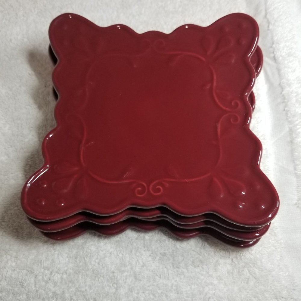 Rare Home&Garden Party Cranberry Snack Plate - One Plate